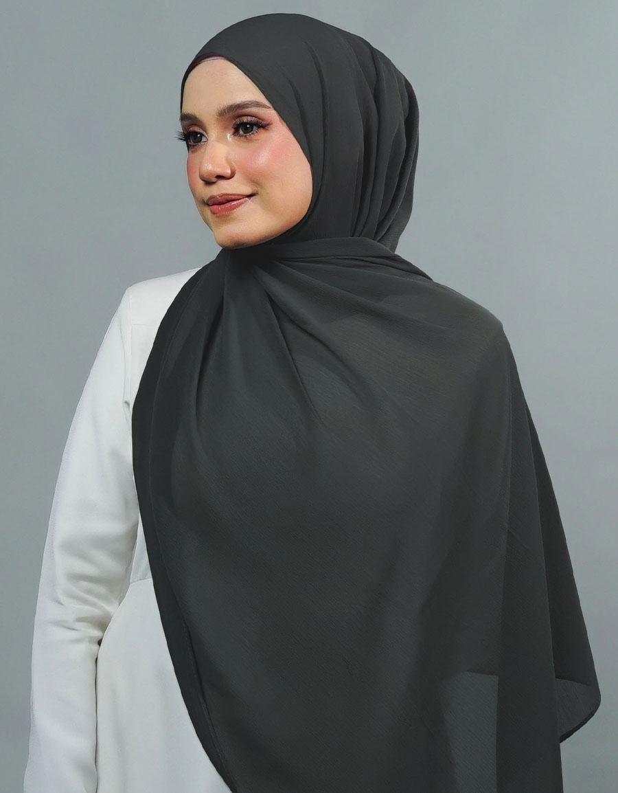 Ireesya Shawl Plain - 15 Dark Grey