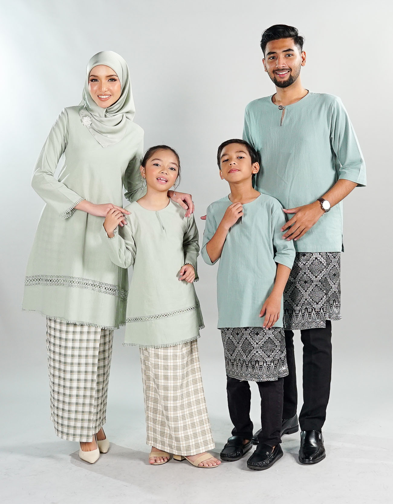 Aurora Kurung Riau Kids - 07 Light Green
