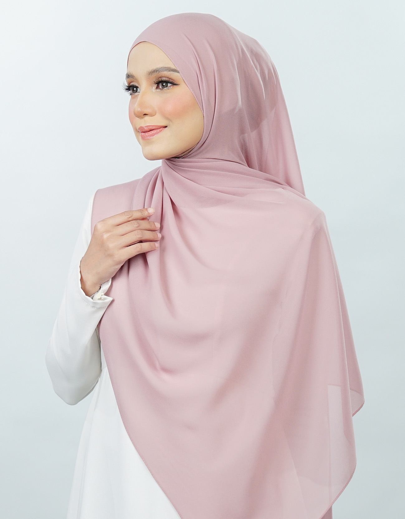 Neya Shawl Plain - 15 - Rosewood Pink