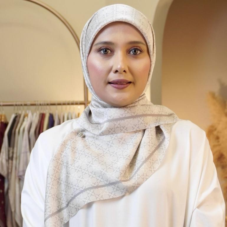 Hanum Bawal Printed - 09 Silver Grey