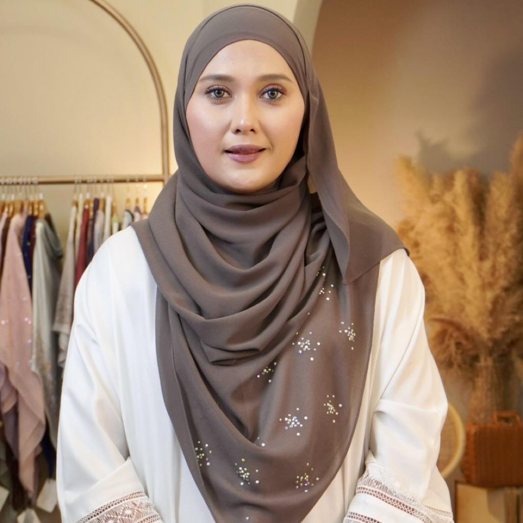 Diana Shawl Plain - 13 Grey Brown