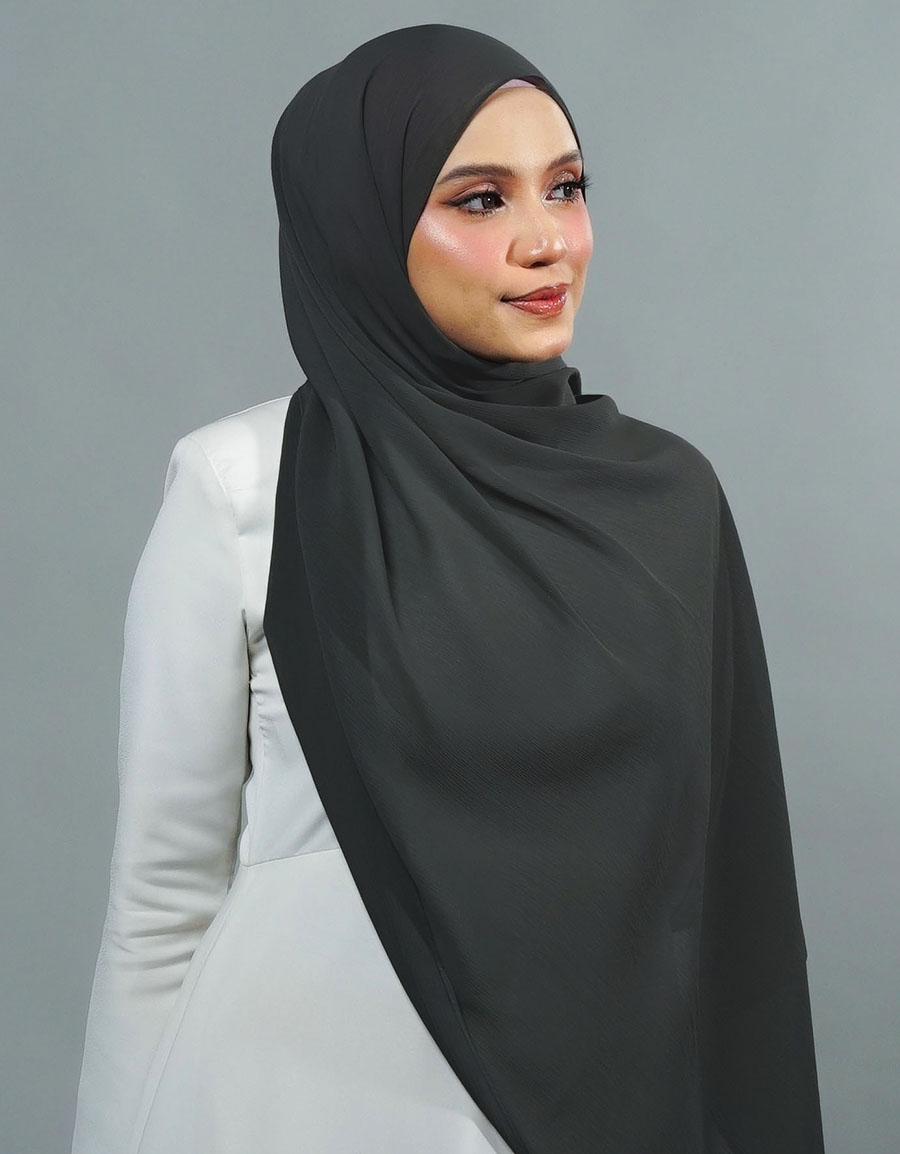 Ireesya Shawl Plain - 15 Dark Grey