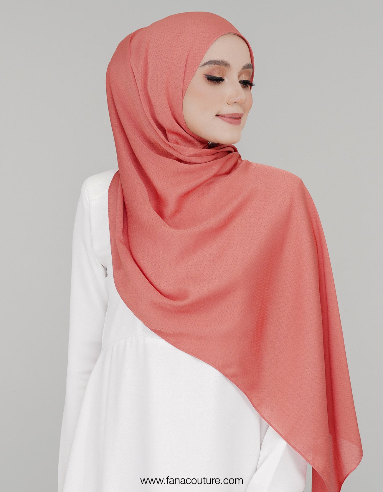 Naura Shawl Plain - 15 Bittersweet Orange