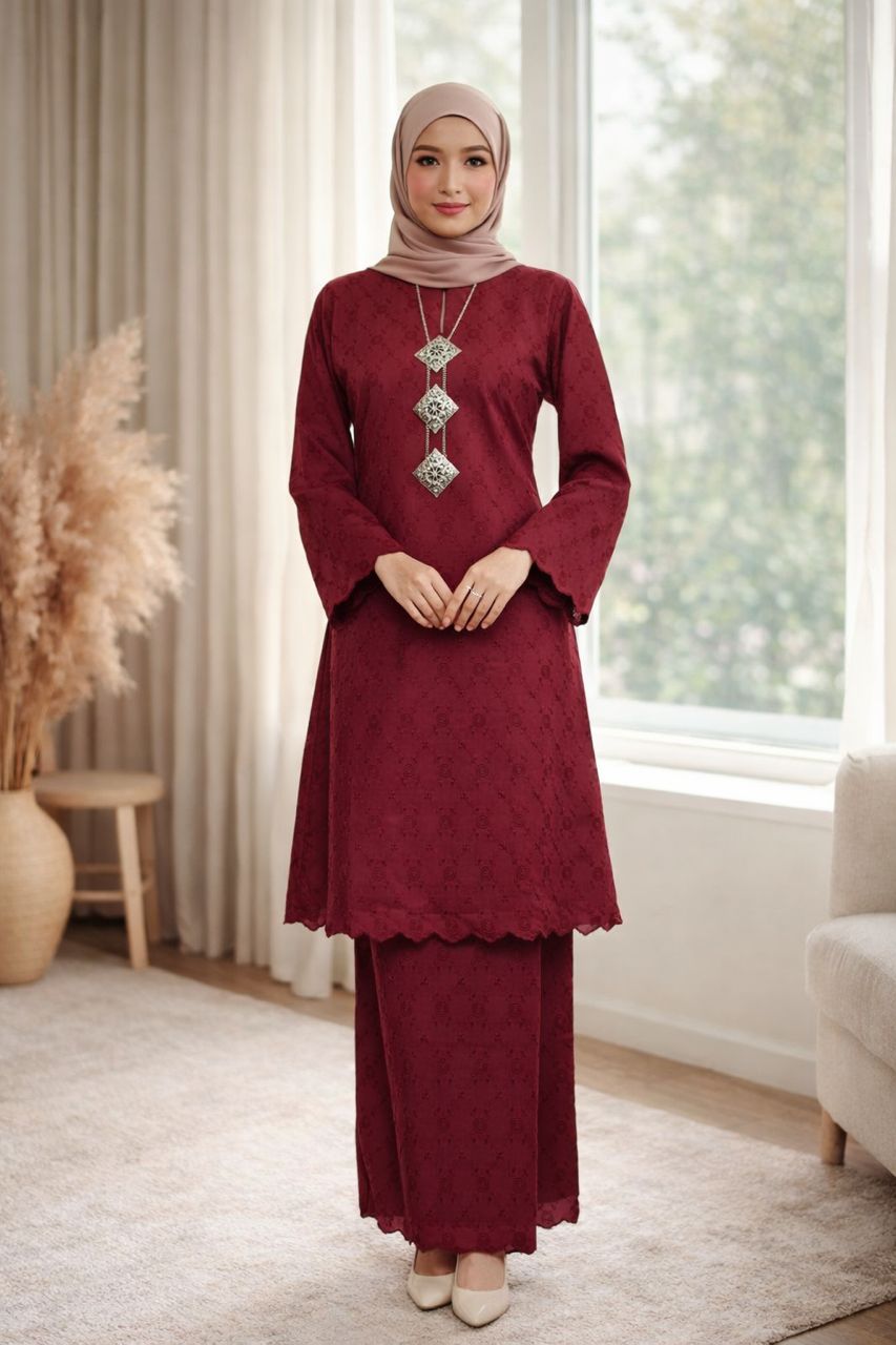 Dinda Kurung Riau - 02 Mulberry Red